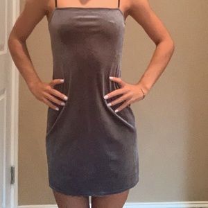 casual/formal stone blue velvet dress, worn once